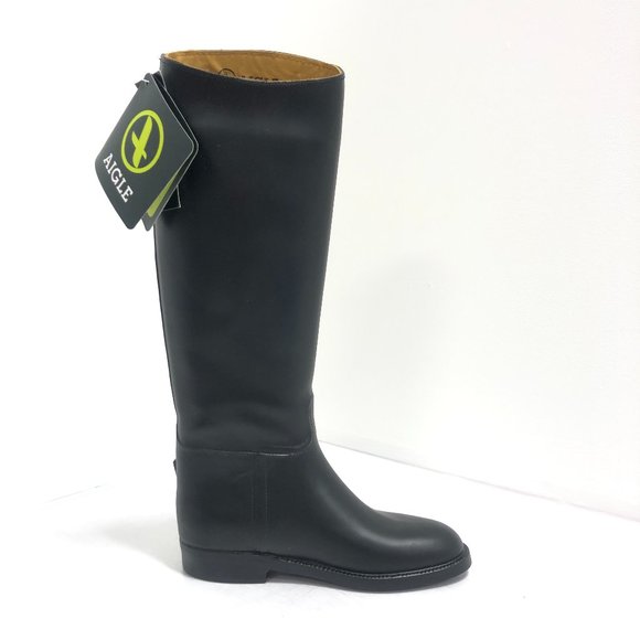 Aigle Shoes Nwt Aigle Ecuyer Equestrian Rain Boots In Noir Xxl Calf